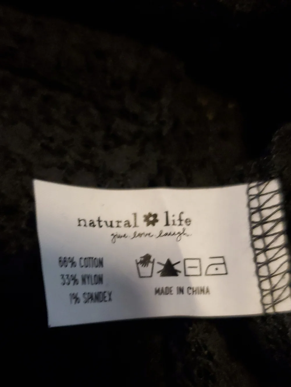 Natural Life Lace Layering Black Top Size XXL